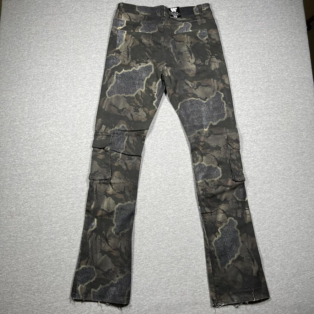 Waimea Cargo Pants Womens 20 Green Camo Stacked Fit Slim Twill Hunter Outdoor - Picture 3 of 14